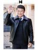 Men's 50+ Velvet-Lined Leather Jacket for Winter, Suitable for Middle-Aged & Elderly