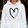 Oversized Fleece Lined Sweatshirt Women Long Sleeve Hoodies Fall Pullover Top with Pocket Heart Print Drawstring
