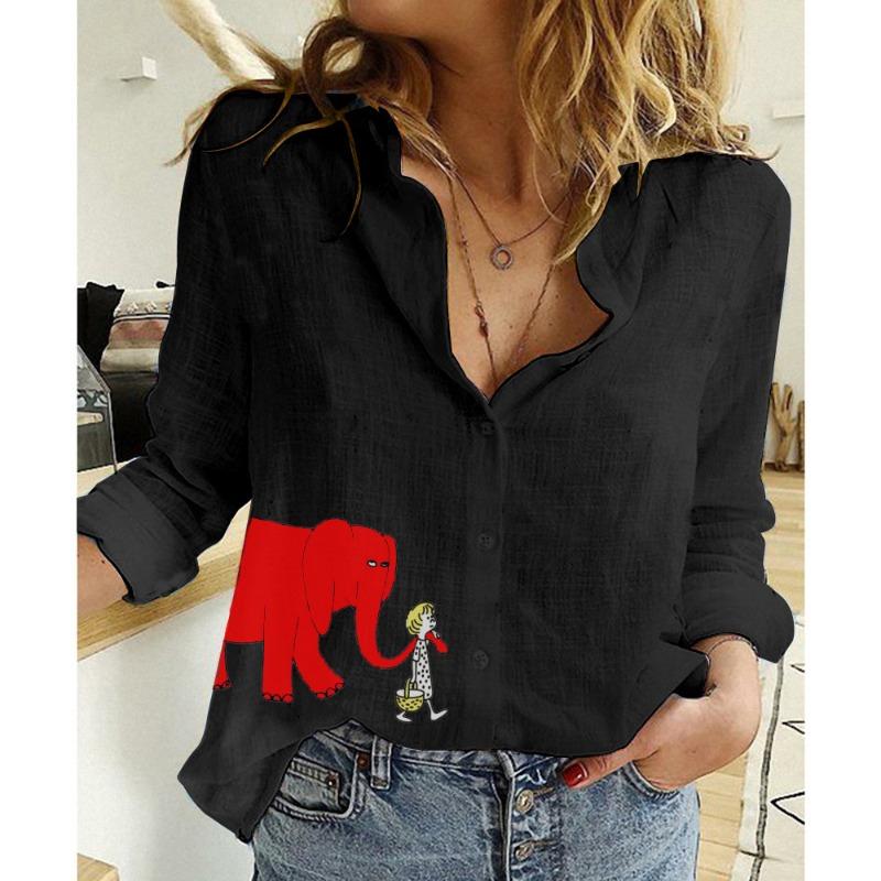 Spring and Autumn Ya Ma Xun, Women's Casual Loose Long Sleeve Linen Shirt Large Size Women's Clothing