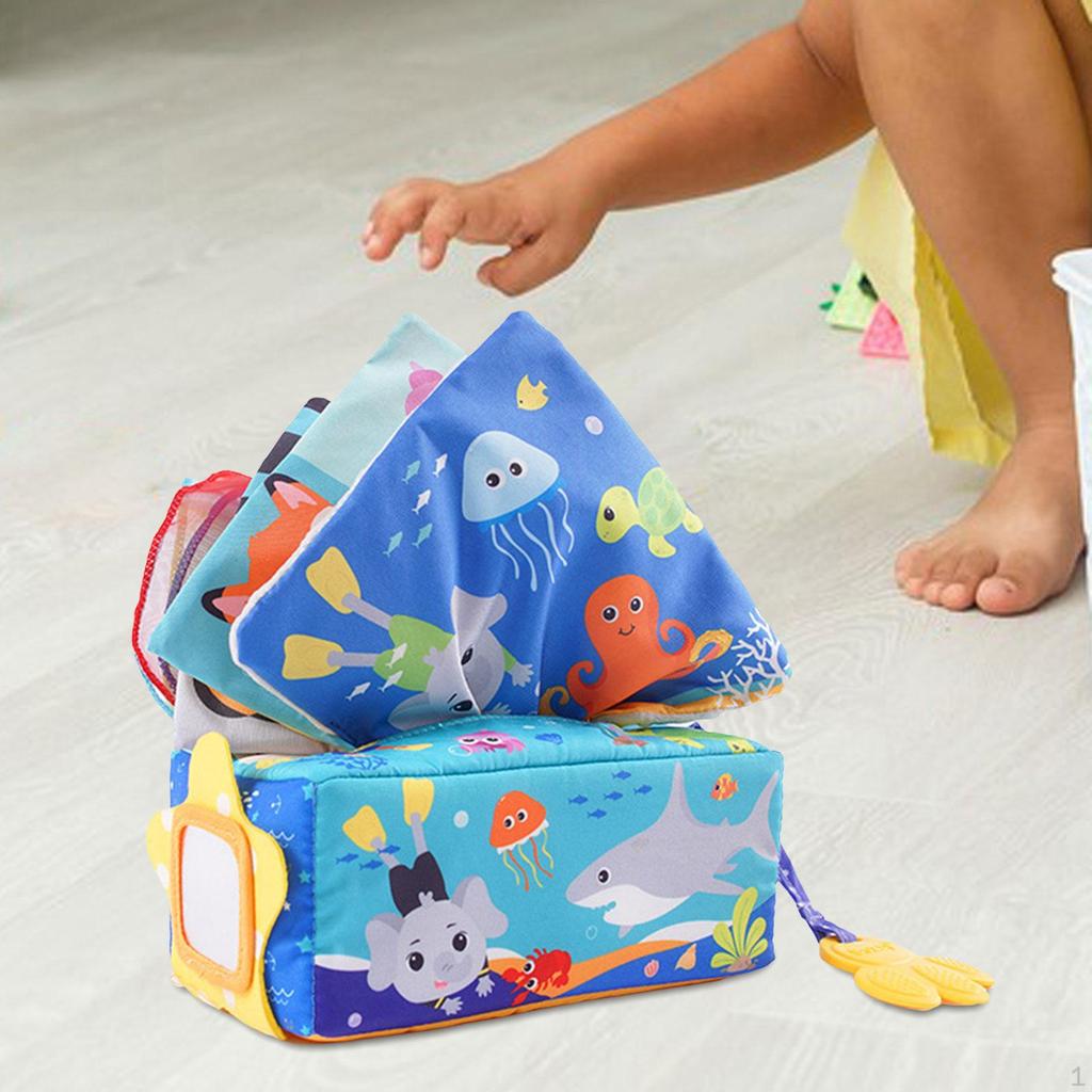 Busy Pull Tissues Activities Montessori Crinkle Tissue Toy Baby Toys Fun Sensory Box