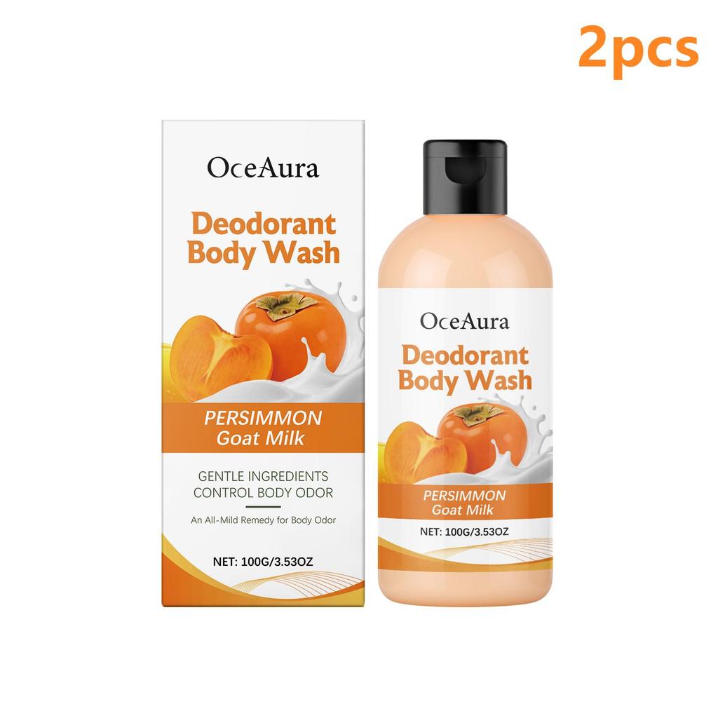 OceAura Persimmon Soap Bar for Body Odor Control Deodorant Professional Skin Cleaning Goat Milk Body Wash Persimmon Shower Gel