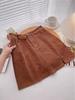 2024 Autumn Retro Corduroy Midi Skirt: A-line, High Waist, Slimming, Long Legs Slit, Commuting Skirt for Women