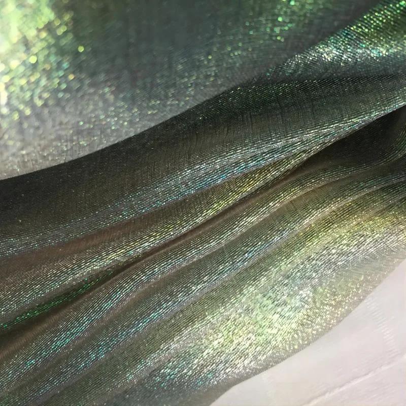 100x150cm țesătură din organza cu sclipici strălucitoare, voal, culoare magică, tifon, cusut fuste, fundal, decorare pentru scenă, pânză fluorescentă