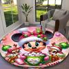 1pc Digital Printed Chair Rug for Home Office Use, Christmas Minnie Mouse Floral Wreath Carpet Appropriate for All Seasons, Soft Round Carpet