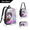 3Pcs Needy Girl Streamer Overload Backpack Set for Boy Girl Pen Bags Bookbag Sets with Lunch Box For School Students Knapsack