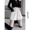 2024 High Waist PU Leather Shorts for Women – Slimming, Wide Leg, Black, Versatile Spring/Autumn Casual Wear