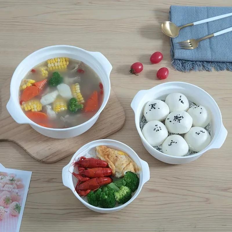 Microwave Oven Special Box Heated Soup Pot Rice Steamed Hot Steamed Buns with Lid Eco-friendly Food Grade Kitchen Tool