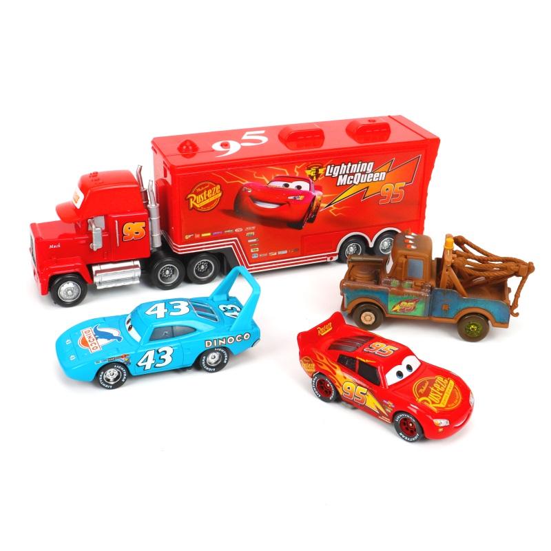 Non-Toxic 8Pcs/Box Pixar Cars Gift Box Metal Diecast Mater Lightning Mcqueen Jackson Uncle Truck Car Model Toy Children Christmas Toys