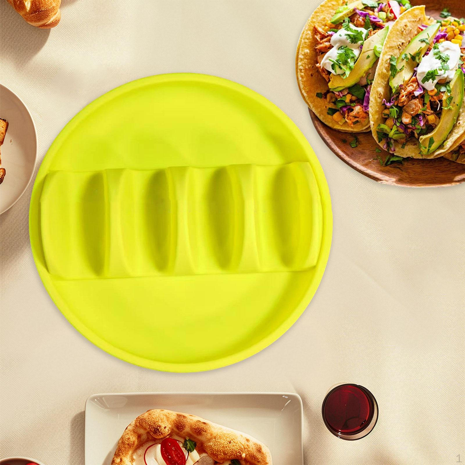 

4 Slot Taco Stand for Soft And Hard Tacos, Ideal Quick Meals in Restaurants Dorms жовтий