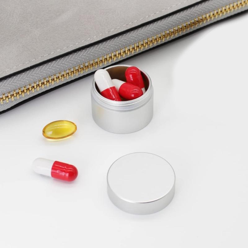 Small Size Weatherproofed Metal Storage Box Round Pills Container for Backpacking and Wilderness Trip