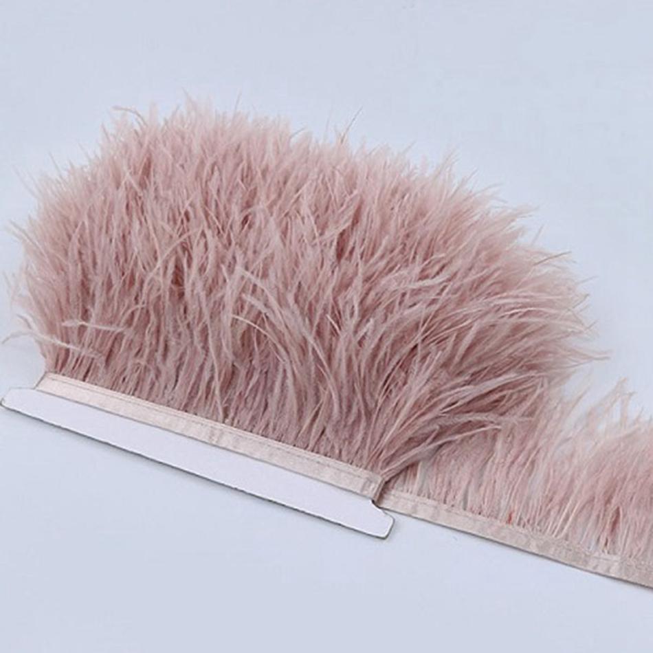 100Cm Natural Ostrich Feather Trim Ribbon Crafts Diy Boho Wedding Dresses Sewing White Plume Tape Party Home Decoration