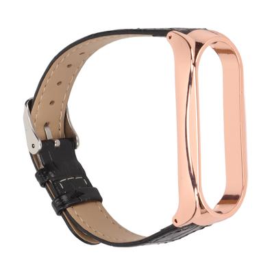 Correas de Reloj de Cuero de Liberación Rápida Correas de Reloj con Patrón de Bambú Correa de Repuesto para Smartwatch de Muñeca para Xiaomi Mi Band 6 5
