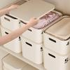 Oppbevaringsboks Plast Stor Kapasitet Kremstil med Lokk Organiseringsbeholder for Leker Klær Snacks