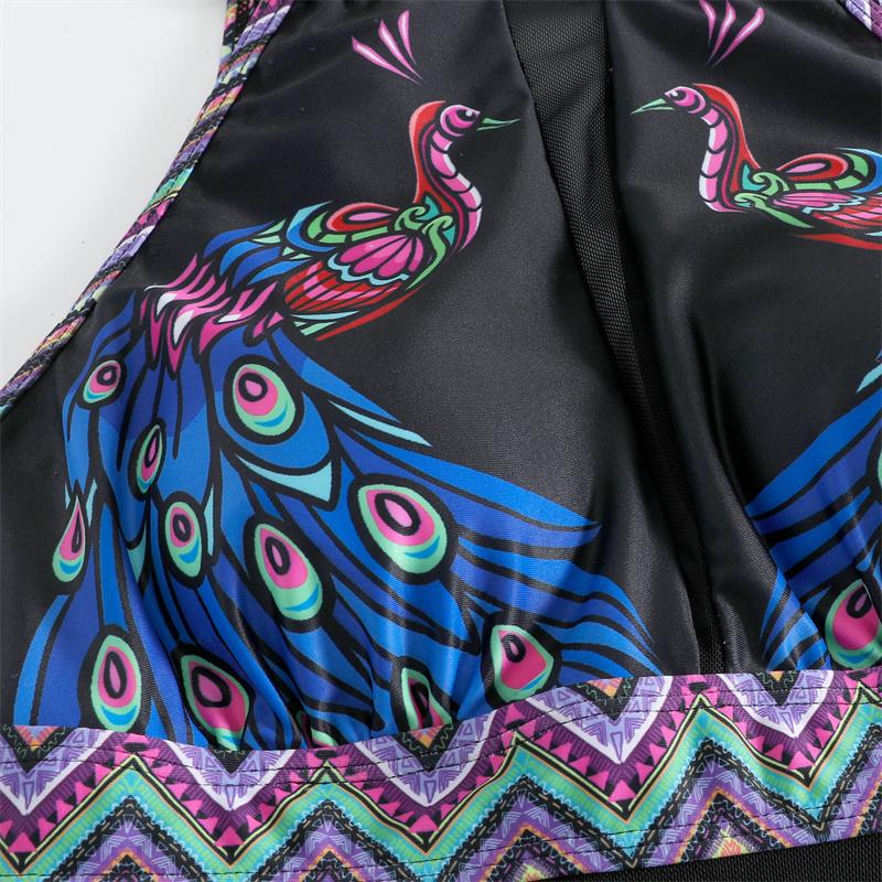 Traje de baño para mujer, tankini de playa de cintura alta sin espalda, traje de baño estampado sin mangas, trajes de baño de una pieza, ropa de playa