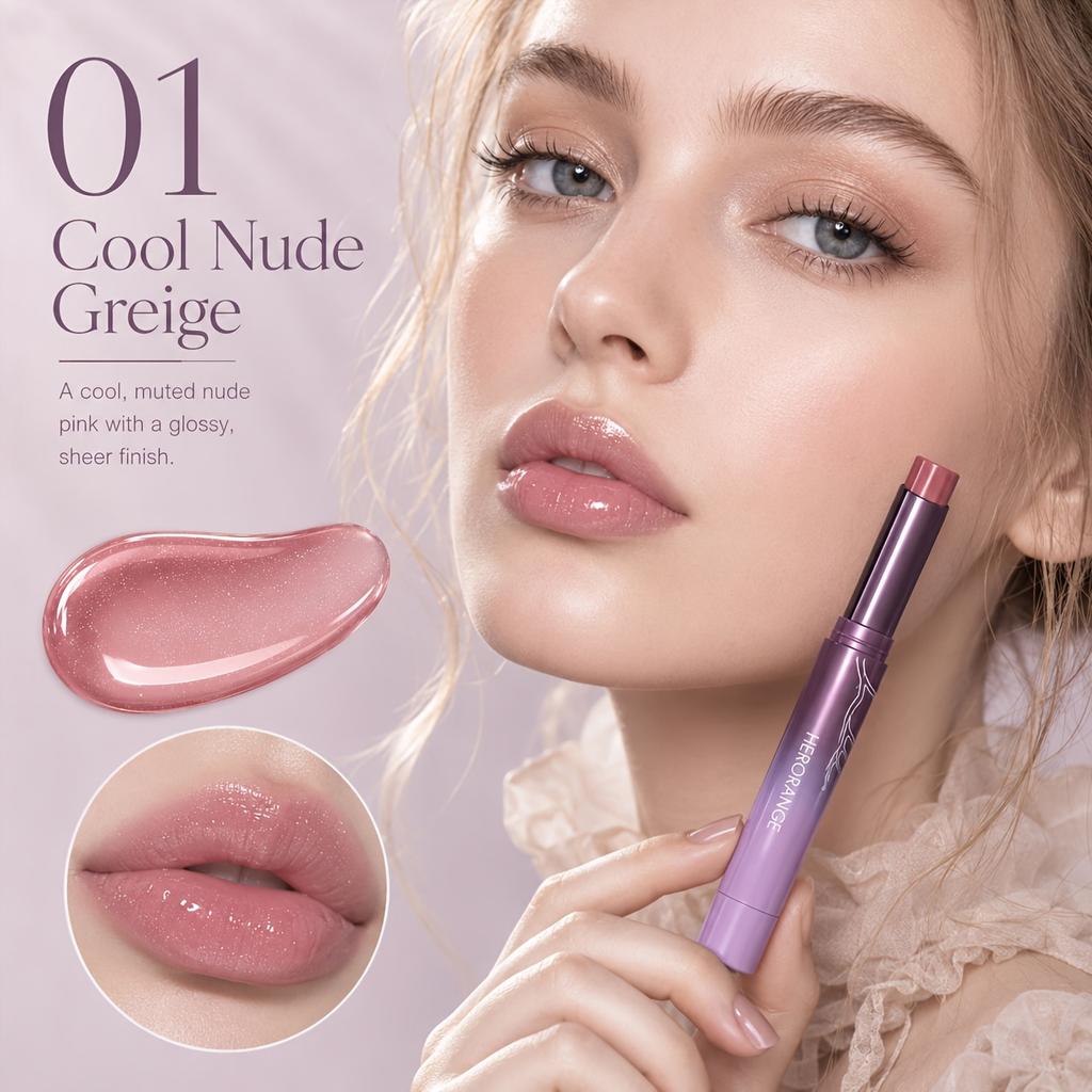 Smoky Amethyst Freeze Solid Lip Gloss, Tinted Moisturizing Lip Balm, Long-Lasting Waterproof Hydrating Plumping Jelly-Like Glossy