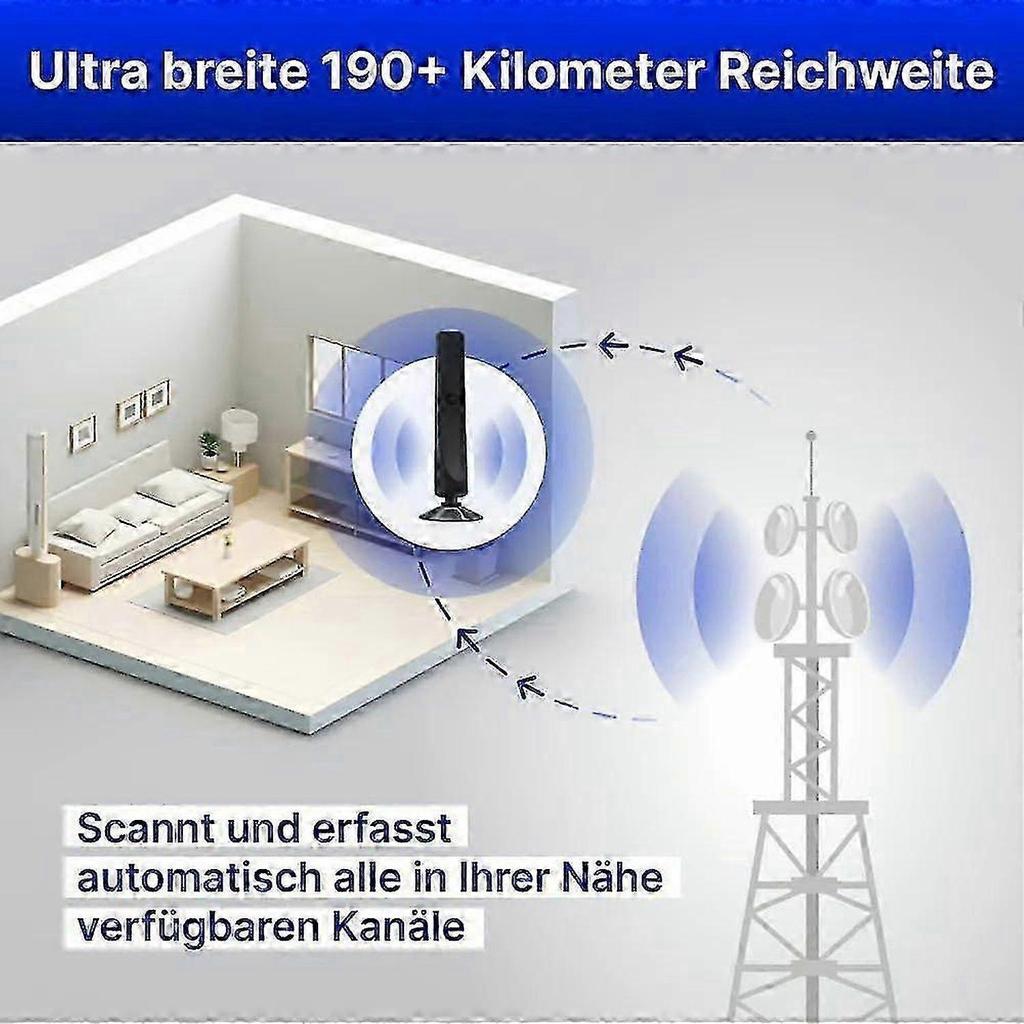 Wave Max Tv Beam Antenna with Hd 100 Channels 3m Cable 50 Mile Range for Indoor Outdoor Use Festberg Hitenna Tv Antenna