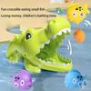 Barnbadrum Bad- och Vattenleksaker, Stor Krokodil som Äter Småfisk-spel, Kreativa och Unika Interaktiva Leksaker