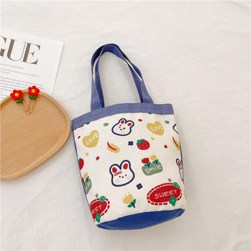 Childrens Canvas Bag With Cartoon Tiger Pattern And Single Shoulder Strap For School