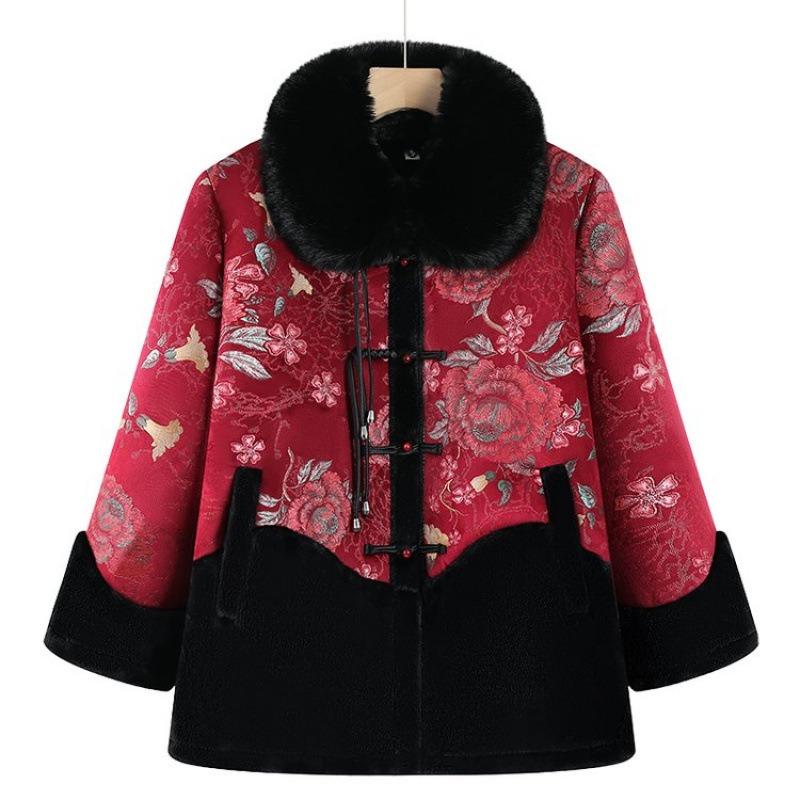 

Winter padded jacket female old lady padded jacket style temperament winter high-end coat 5XL [recommended 150-80kg]