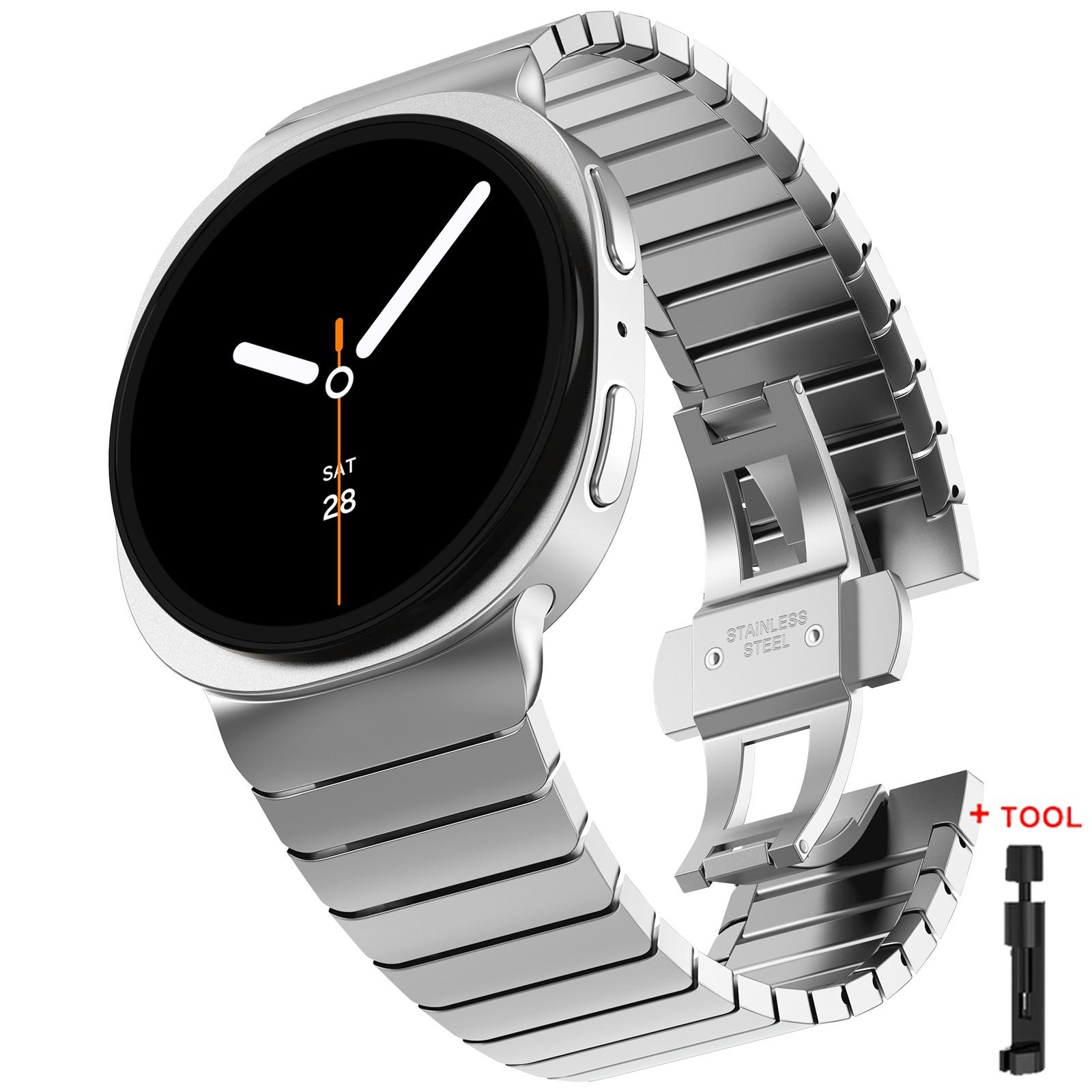 

Stainless Steel/Titanium Strap for Samsung Galaxy Watch 8 44mm 40mm Ultra 2 Bracelet Metal No Gaps Band Galaxy Ultra 8 Classic Stainless Steel&Ultra 47mm (2025) срібний