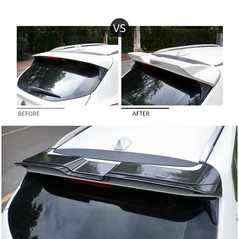 Compatible avec Nissan Qashqai Sport 2020: Spoiler de toit arrière sans perçage avec volet Gurney pour modification extérieure de voiture.