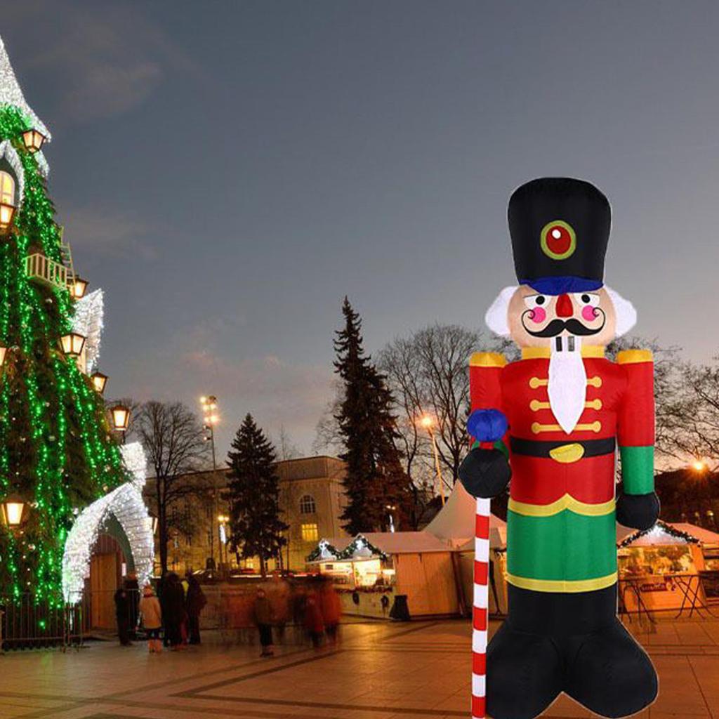 Nutcracker Inflatable Outdoor 8ft Waterproof LED Lights Decor Christmas Outdoor Inflatables For Family Friends Indoor Party