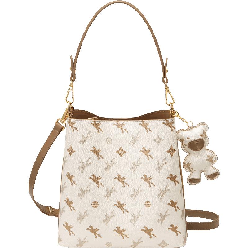 Женская сумка-ведро NUCELLE, легкая роскошь, на плечо 2024 New Light Luxury Style