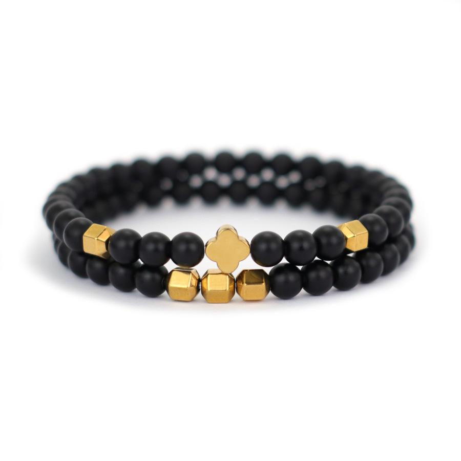 

Handade 2Pcs Men Beaded Bracelet Set Natural Hematite Stone Meditation Healing Braclet Lava Tiger Eyes Braslet Pulseria Homme