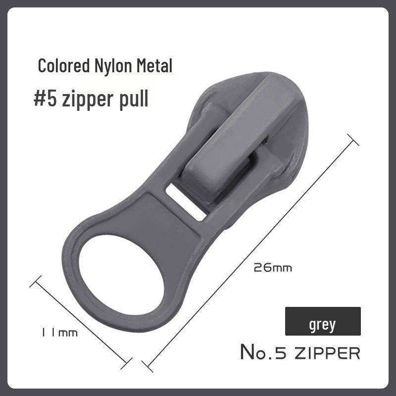 Nylon & Metal Zipper Pull for Jackets and Bags (No. 3 & No. 5)