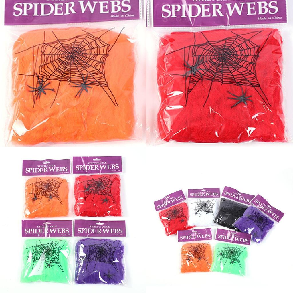 Spider Web 2 Spiders Halloween Party Decorations Retractable Spider Dress Fancy