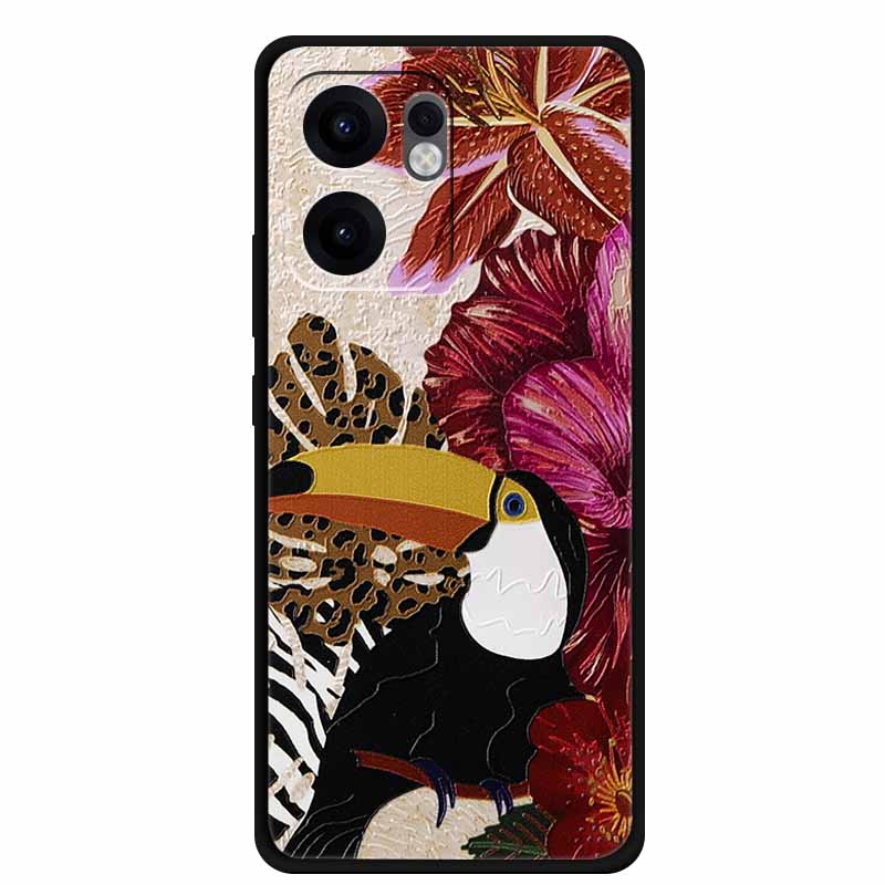 3D Emboss Case For OPPO Reno 13F 14F Case 13 14 F Coque Flowers Silicone Soft Back Cover For OPPO Reno 13 Pro A38 A18 Phone Case