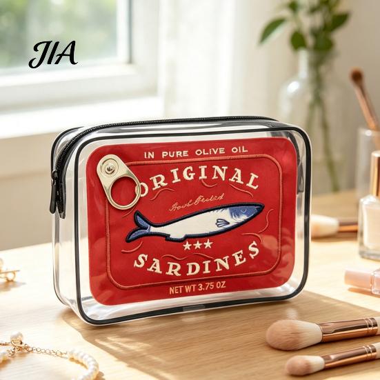 Langlebiger Badezimmerzubehörhalter Sardinendose Kosmetiktasche, Klare Wasserdichte Make-up-Tasche, Reißverschluss Transparente Reise-Aufbewahrungstasche Verschluss Toilettenartikel