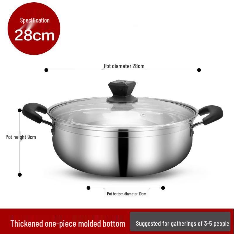 ZISIZ 28CM Stainless Steel Hot Pot