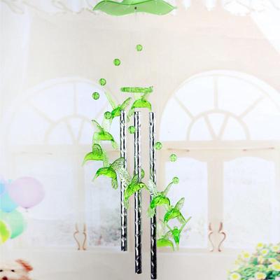 Carillon éolien créatif en plastique avec 4 tubes métalliques en forme de cœur, décoration de jardin pour amoureux, cadeau de Saint-Valentin