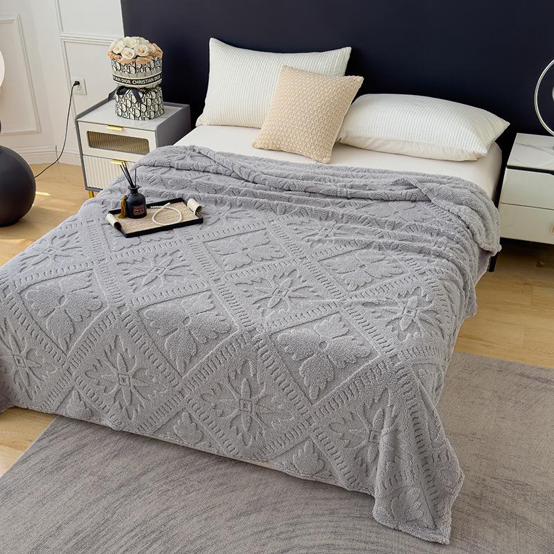 Double-Sided Velvet Cloud Mink Flannel Jacquard Blanket - Multifunctional Throw Gift.