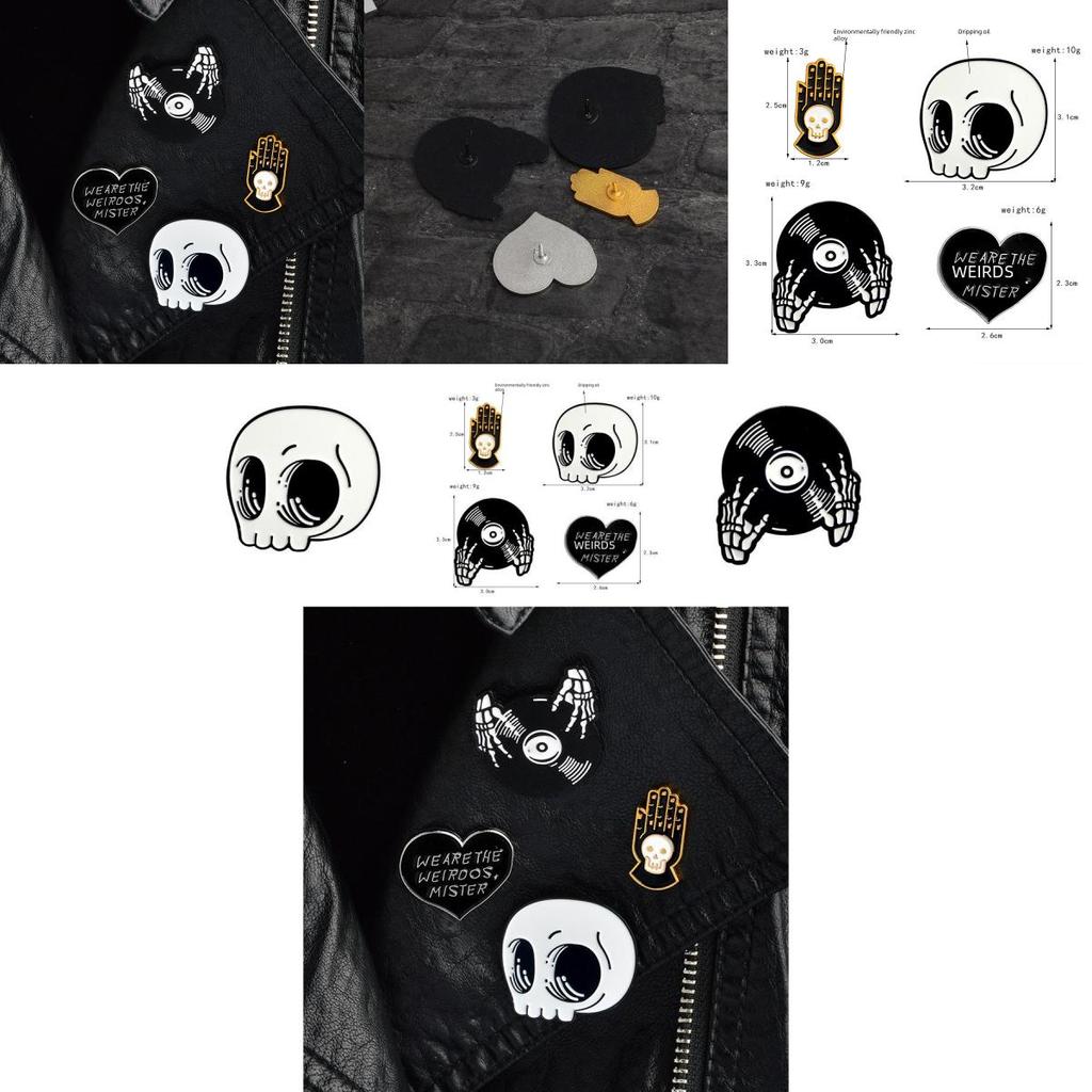 Creative Halloween Skull Brooch For Men And Women Unique Alloy Skeleton Pin Accessory