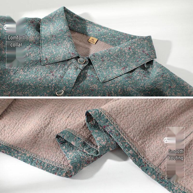 YUZHAOLIN Mid-Aged Women's Thin Long Sleeve Cardigan Shirt