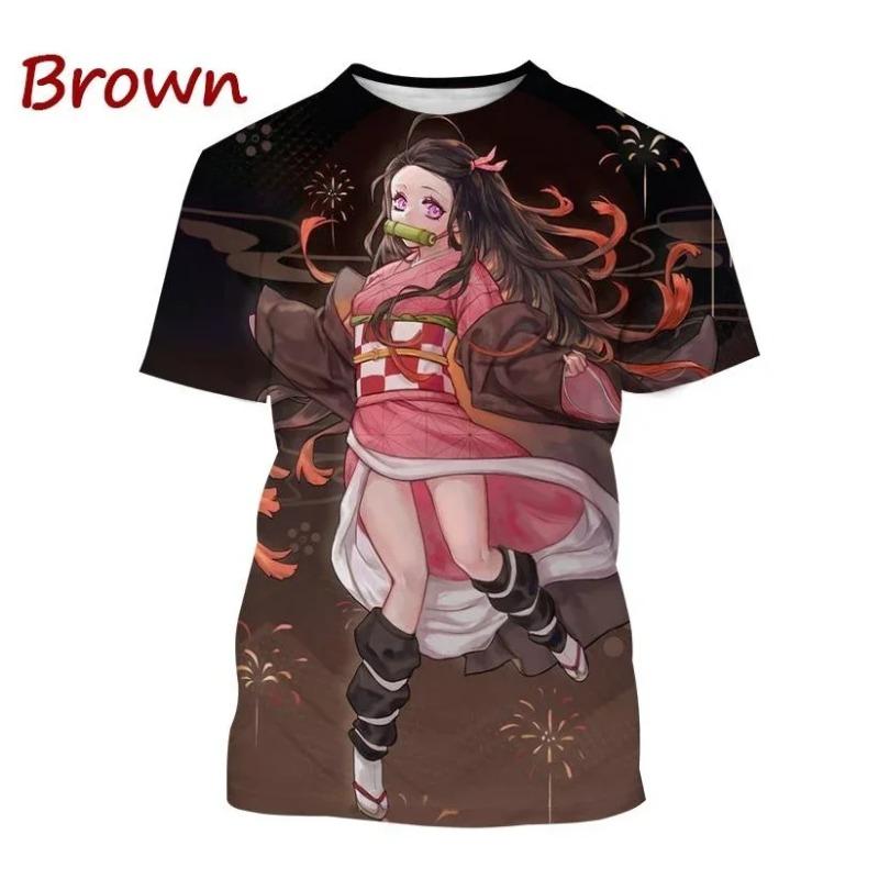 Demon Slayer Anime Character Collection 3D Printing Harajuku Style Nezuko Mitsuri Shinobu Kanao Unisex Short-sleeved Top