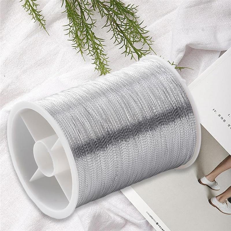 B97A-20 Rolls 1100M 0.1MM Thin Metallic Thread Shimmer Christmas Glitter Embroidery Floss String Polyester Tinsel Cord