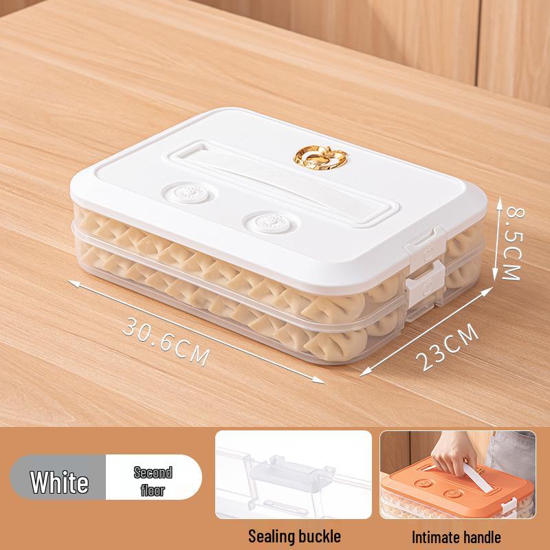 Large Capacity Multi-layer Handheld Transparent Plastic Food Storage Box for Dumplings