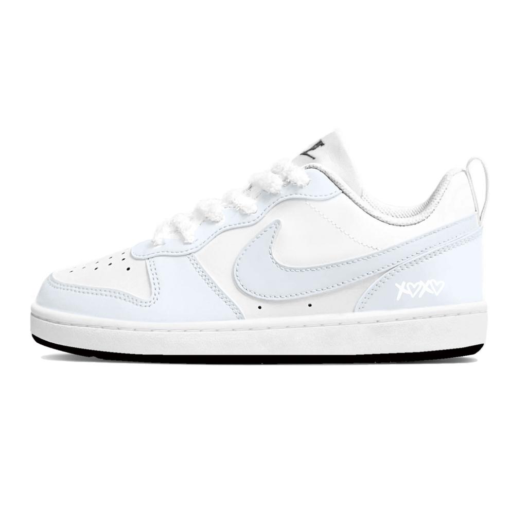 Nike Court Borough Maris Sal Milk Lid Low top Skateboard Shoes Women's White Blue IQ2725-101(Team1121-)