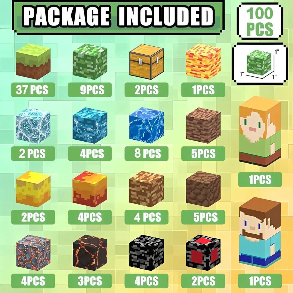 Vehicle Mining Minecraft Adventure Valley Farm Assembly Magnetic Block Set Cube