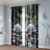 2pcs, Curtains&Window Treatment Swan Durable Polyester (without rod) Stuff Clearance for Bedroom, Kitchen, Office & Living Room