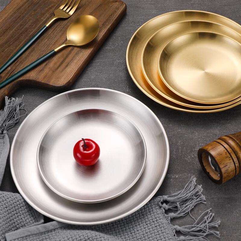 Korean Stainless Steel Serving Trays (10-Pack)