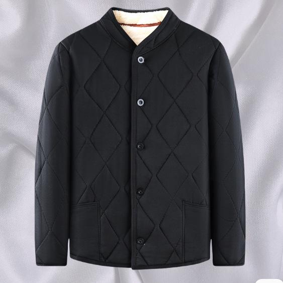 Men's Lamb Wool Coat Set: Thick Cotton-Padded Winter Jacket for Middle-Aged and Elderly, Plus Size Available