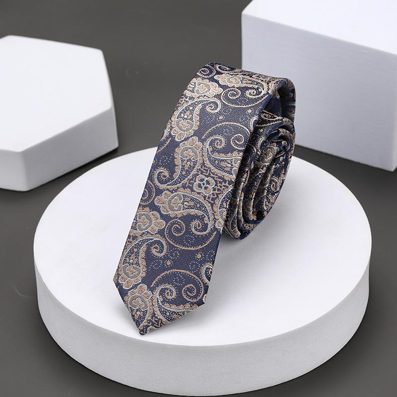 Version Coréenne Décontractée 5cm Hommes et Femmes Robe d'Affaires Marié Mariage Rayure Main Travail Étroit Paresseux Couleur Unie Cravate