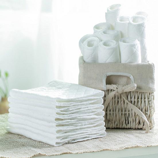 10 piezas de pañales reutilizables para bebés y bebés, insertos de 3 capas de algodón