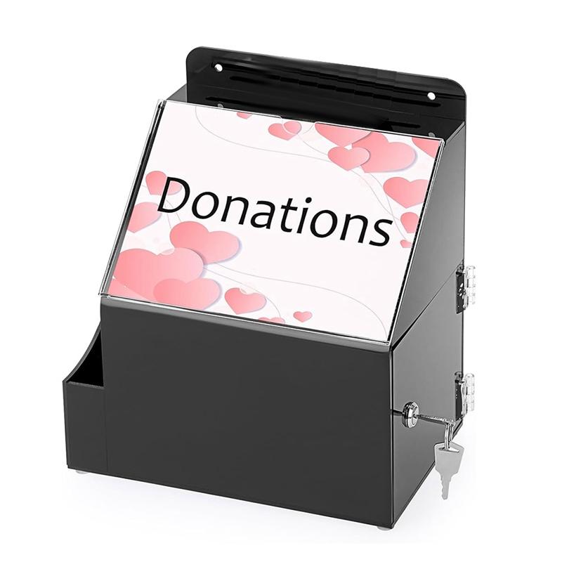 B03B-Ящик для пожертвований с замком с боковым карманом Ящики для сбора для голосования Запирающийся ящик для предложений Почтовый ящик для сбора средств, Ящик для голосования