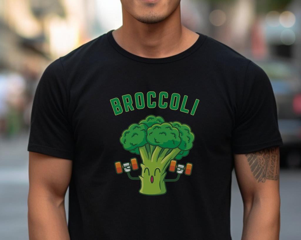 Brokkoli Gewichteheben T-Shirt: Fitnessstudio-Kumpel Workout-T-Shirt