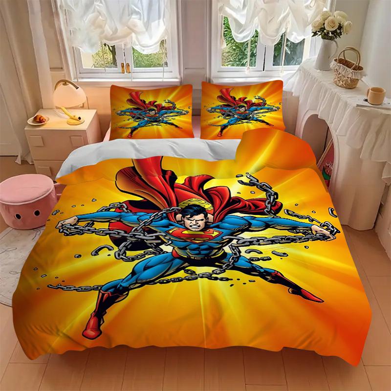 3pcs Superman Cover Set,Soft Comfortable Duvet Cover,Guest Room (1*Duvet Cover + 2*Pillowcases, Without Core) yy251024157